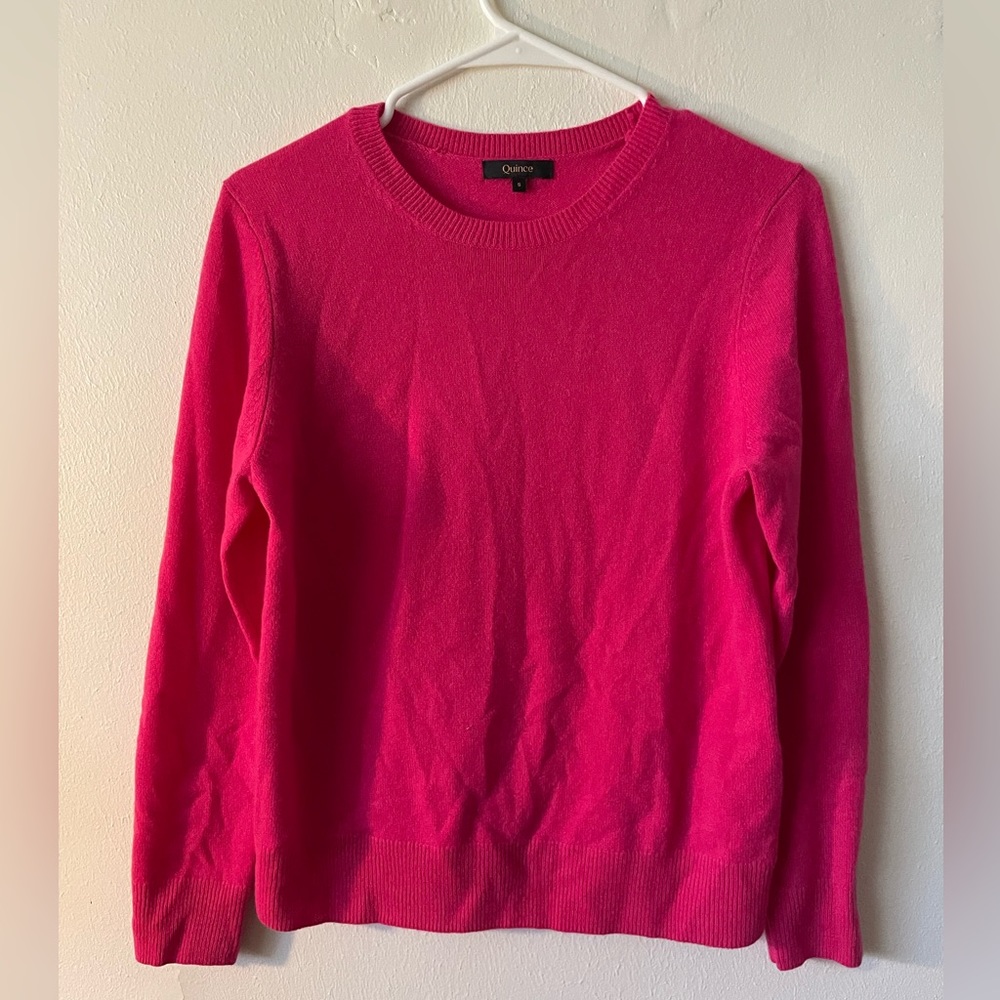 Quince hot pink cashmere sweater
